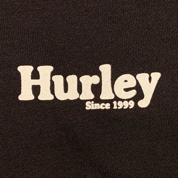 Hurley Logo Fleece Full Zip Drawstring Hoodie with Kangaroo Pouch - Picture 6 of 16